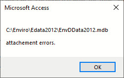 Database Attachment Errors message