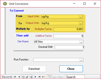 convert units ug mg