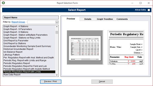 faq report selection