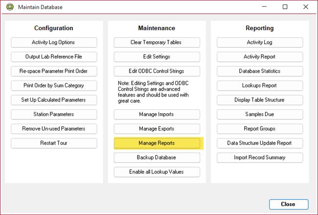 maintain database