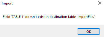 table1 import error
