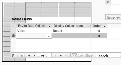 value fields enviro data column